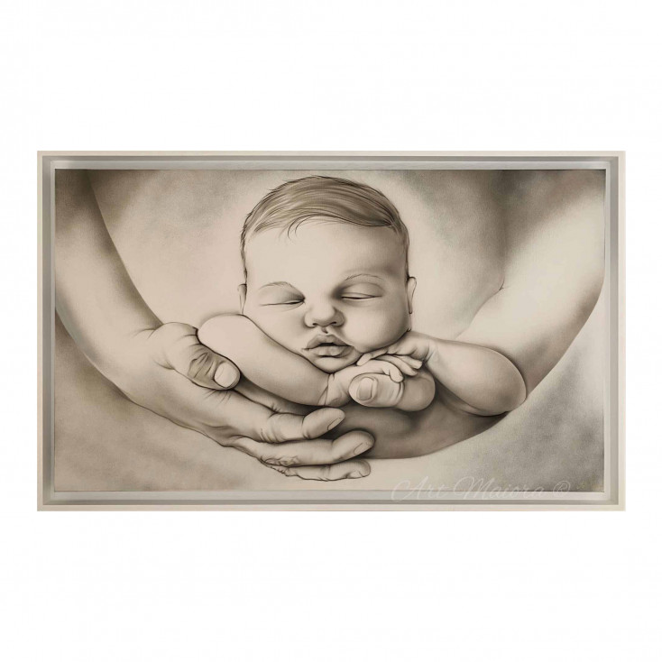 Quadro moderno dipinto a mano per camera da letto "Dreamer" 110x65