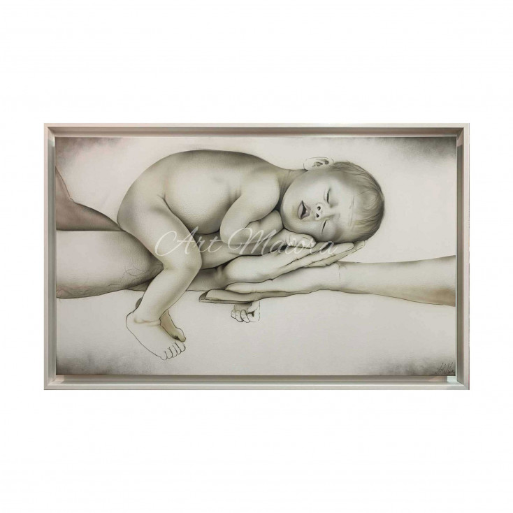 Quadro moderno dipinto a mano per camera da letto "Equilibrio" 110x65