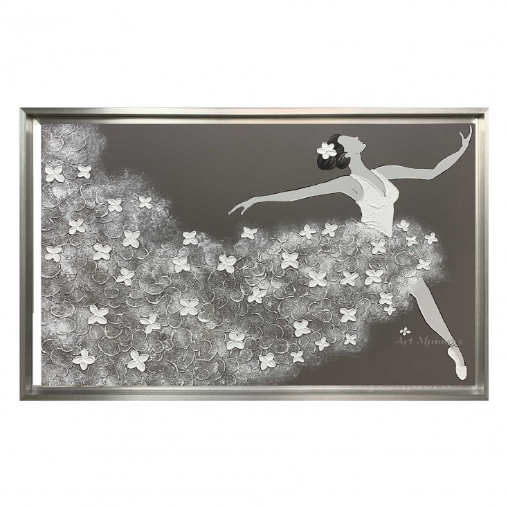 Quadro moderno dipinto a mano su tela Ballerina 110x65