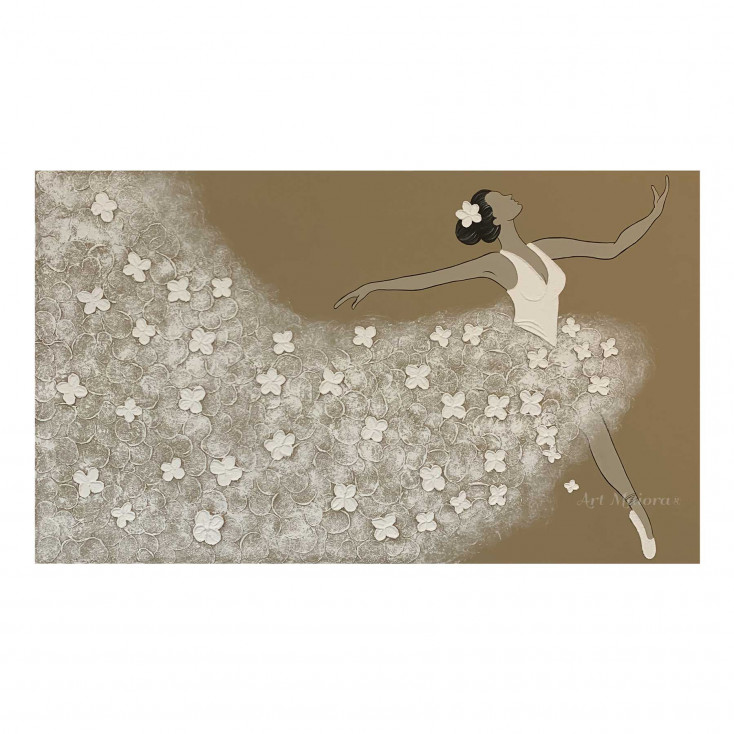 Quadro moderno dipinto a mano su tela Ballerina 110x65