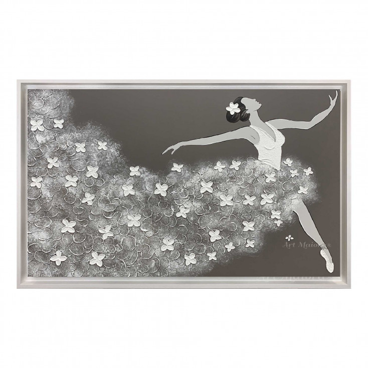 Quadro moderno dipinto a mano su tela "Ballerina" 120x80