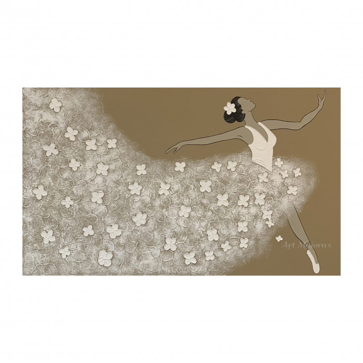 Quadro moderno dipinto a mano su tela "Ballerina" 120x80