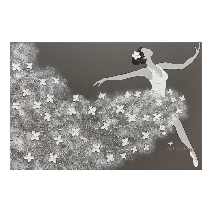 Quadro moderno dipinto a mano su tela Ballerina 150x100