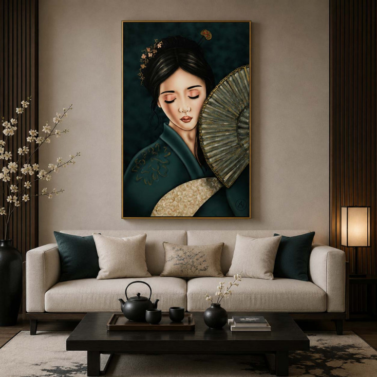 Quadro moderno dipinto a mano su tela di cotone Nami 80x120