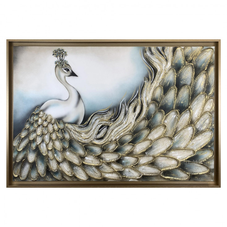 Quadro moderno dipinto a mano su tela in cotone "Narciso" 130x70