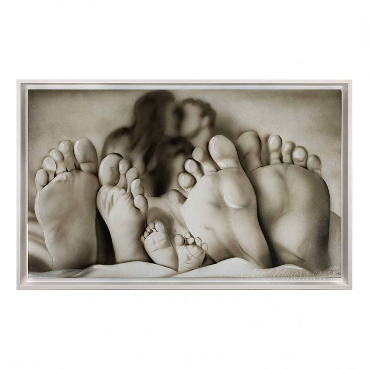 Quadro moderno dipinto a mano su tela per camera da letto "Relax" 110x65