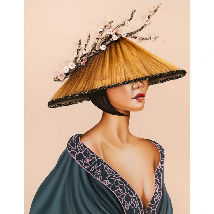Quadro moderno dipinto a mano Tokyo 100x150