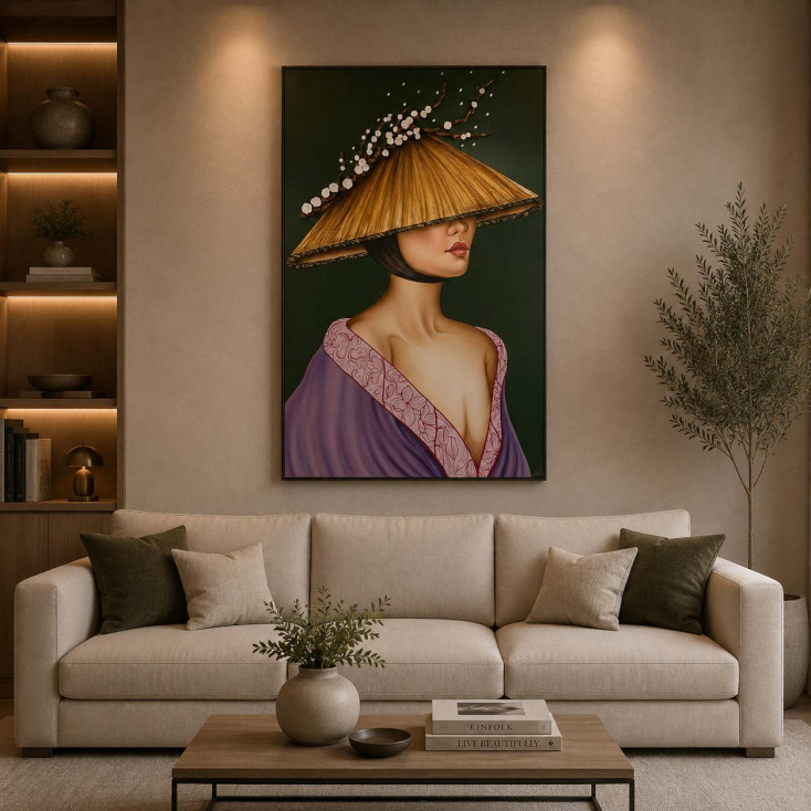 Quadro moderno dipinto a mano Tokyo 80x120
