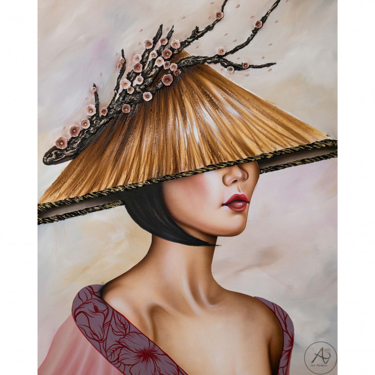 Quadro moderno dipinto a mano Tokyo 80x120
