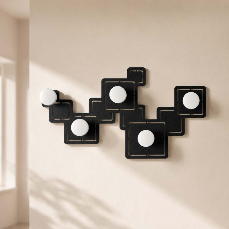Appendiabiti da muro per camera bambini con struttura in metallo con 5 ganci