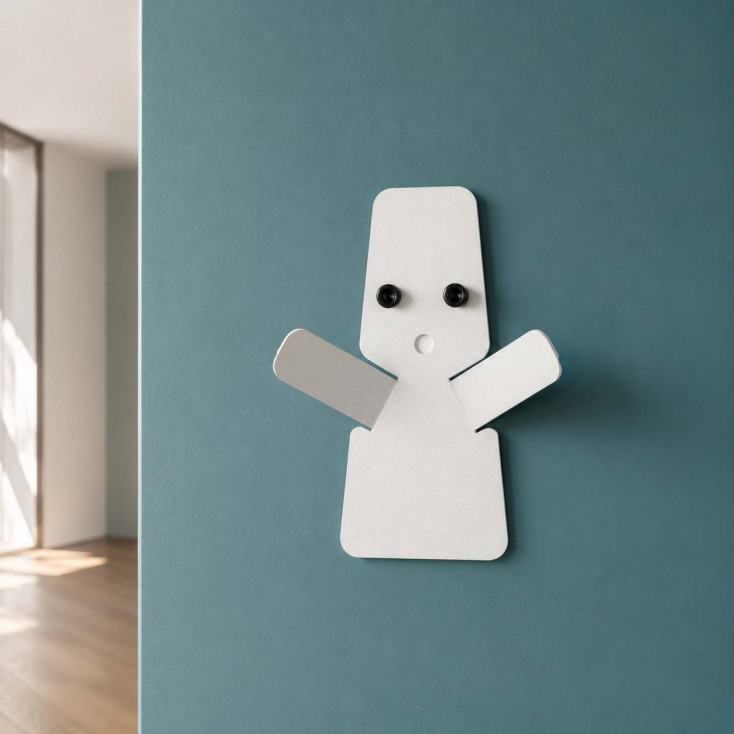 Appendiabiti da parete per cameretta con fantasmino con ganci in metallo