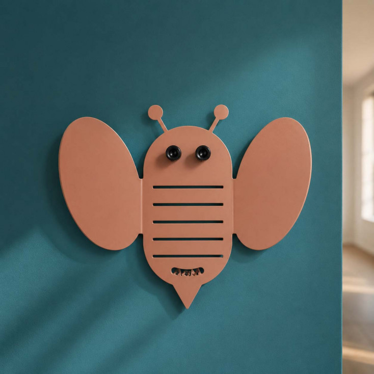 Appendino per camera bambini con ape con ganci in metallo colorato