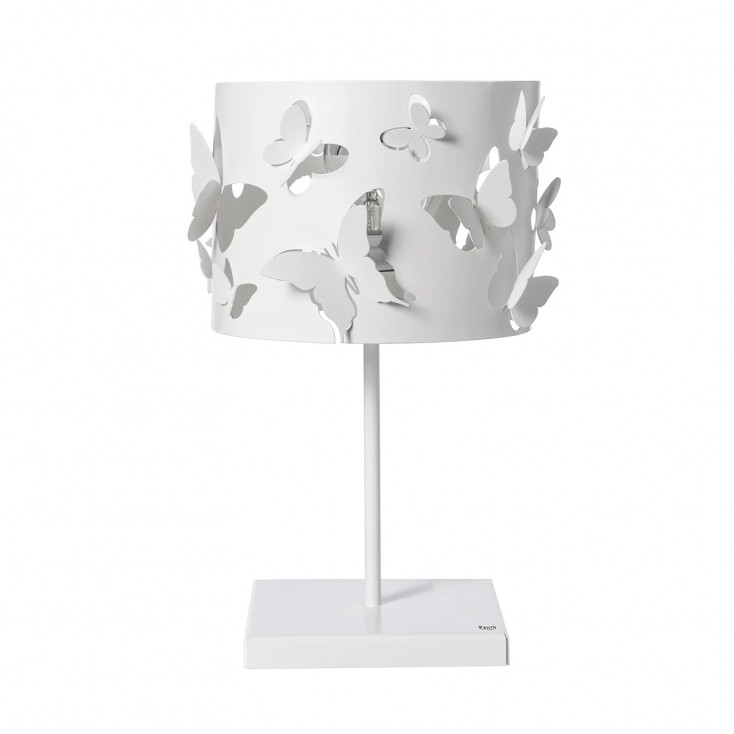 Lampada da tavolo moderna con struttura e paralume in metallo