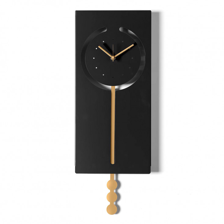 Orologio da parete a pendolo in metallo rettangolare dal design moderno