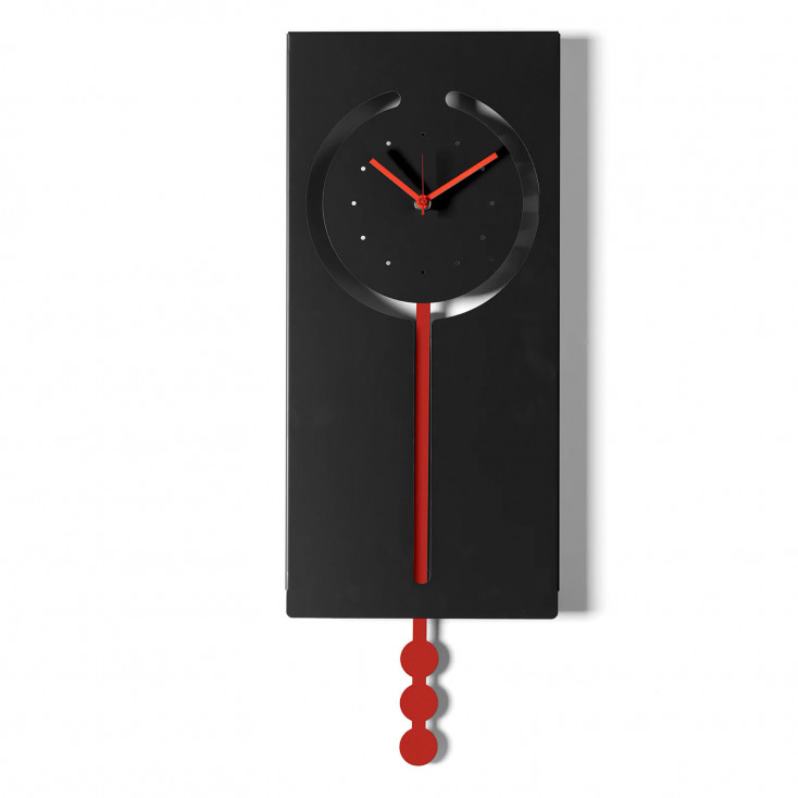 Orologio da parete a pendolo in metallo rettangolare dal design moderno