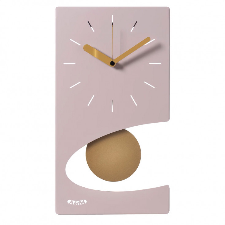 Orologio da parete moderno a pendolo in metallo con design geometrico