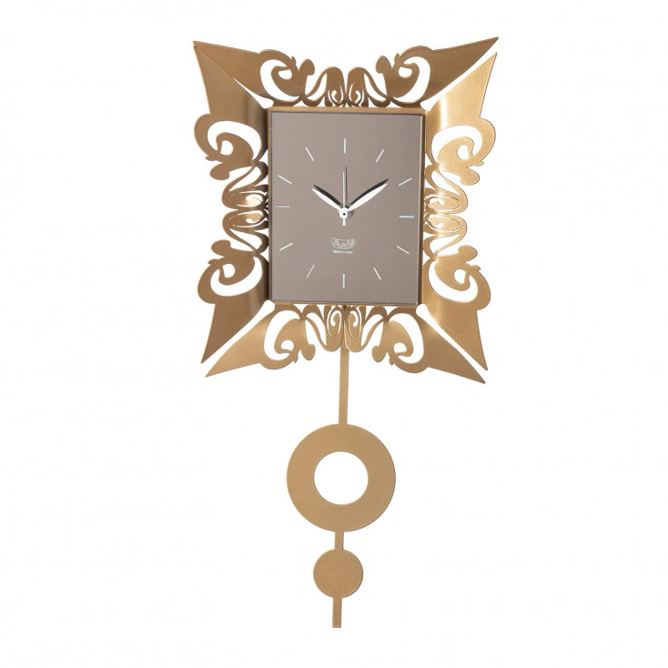 Orologio da parete decorativo con pendolo in metallo dallo stile elegante