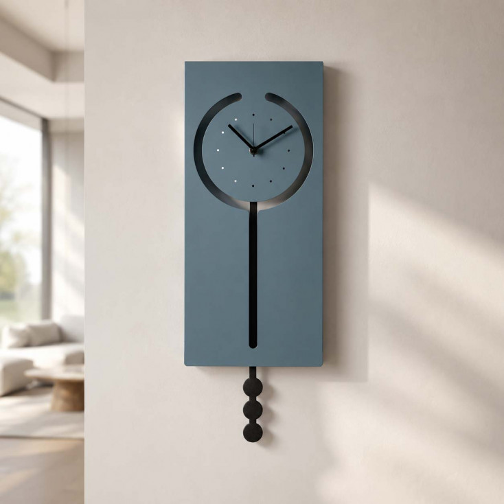 Orologio da parete a pendolo in metallo rettangolare dal design moderno
