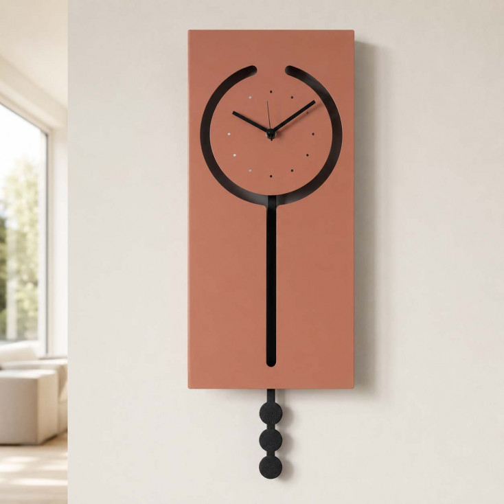 Orologio da parete a pendolo in metallo rettangolare dal design moderno