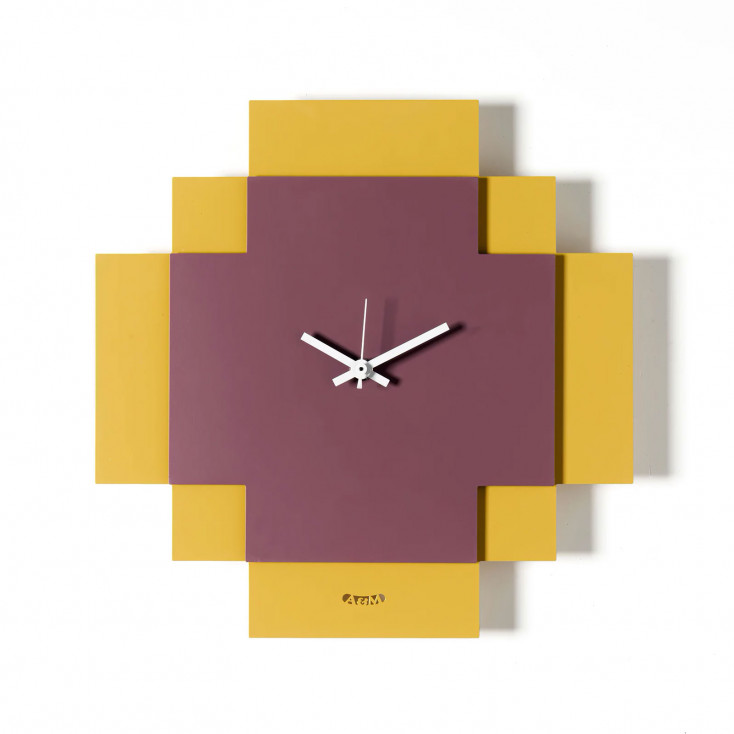 Orologio da parete quadrato moderno con design geometrico sovrapposto