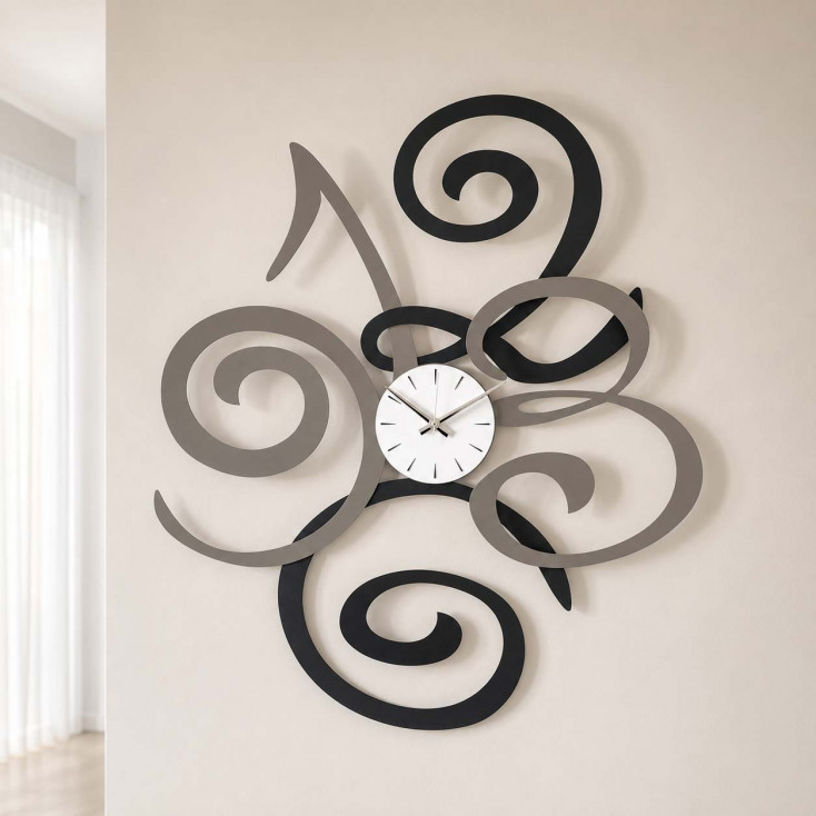 Orologio da parete decorativo grande in metallo numeri artistici e di design