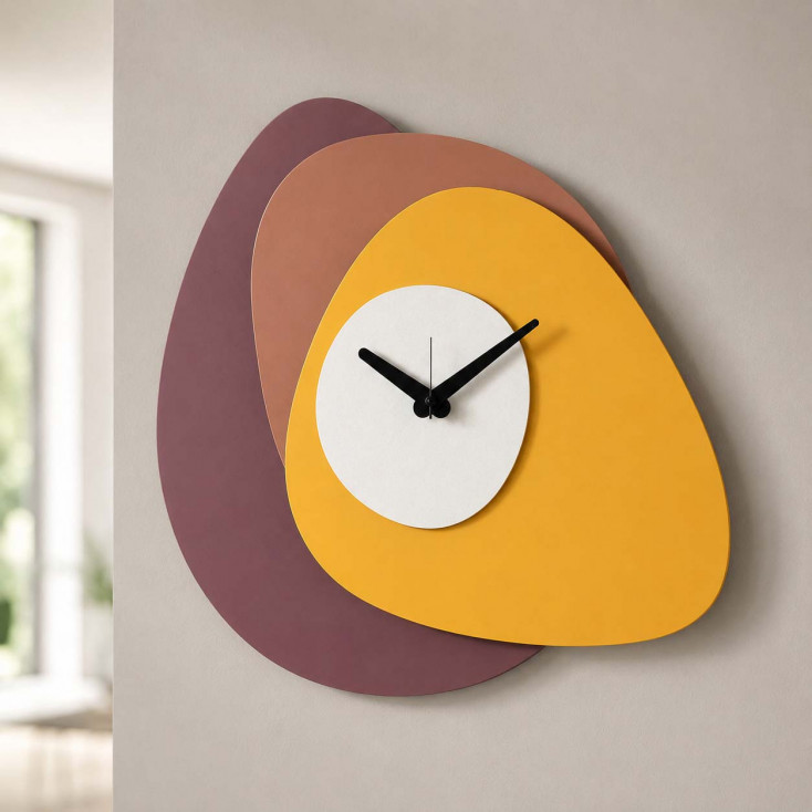 Orologio da parete design moderno geometrico in metallo multistrato