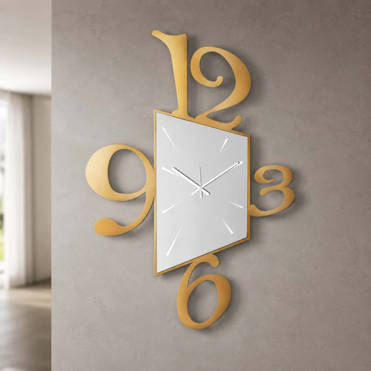Orologio da parete grande di design con effetto prospettiva in metallo
