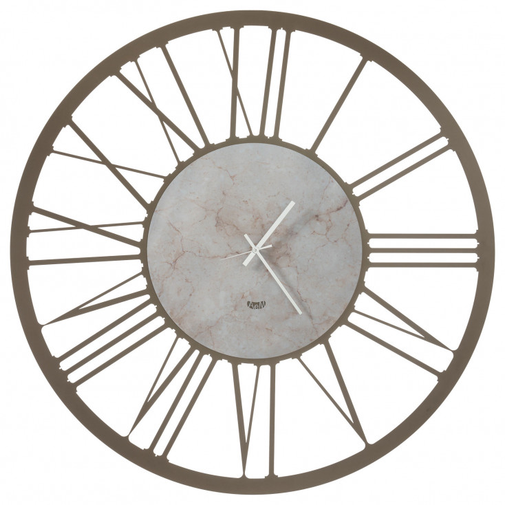 Orologio da parete grande in metallo rotondo con numeri romani design moderno