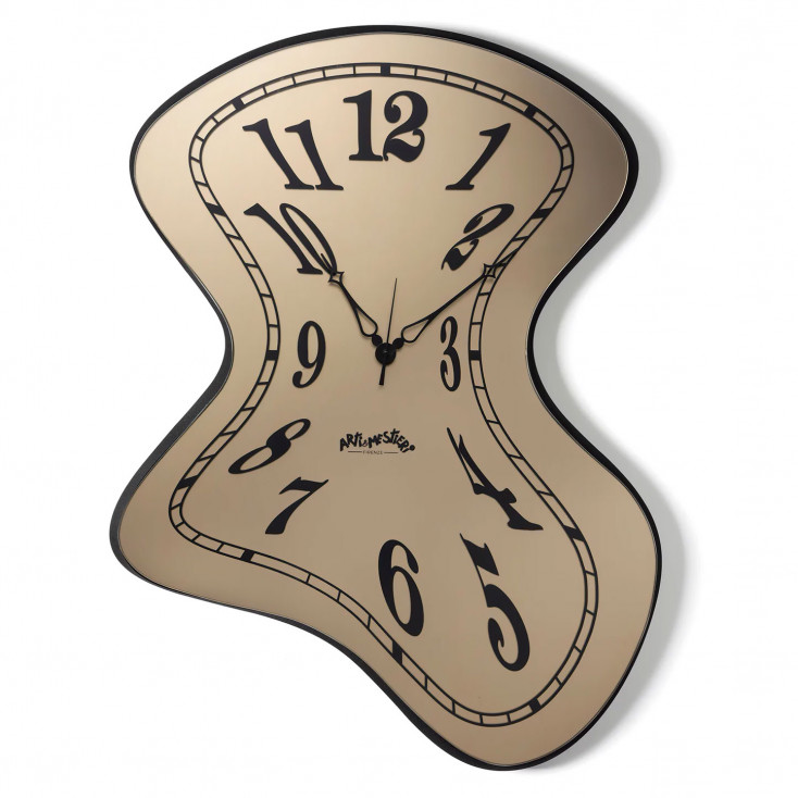 Orologio da parete in metallo con quadrante in vetro di design moderno