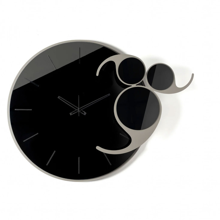Orologio da parete in metallo con quadrante in vetro specchiato