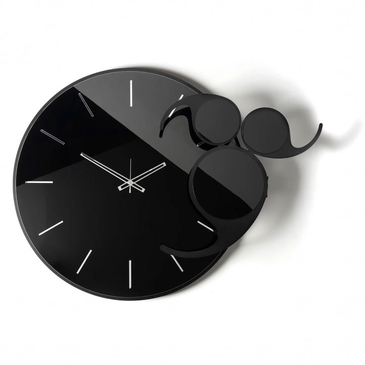 Orologio da parete in metallo con quadrante in vetro specchiato