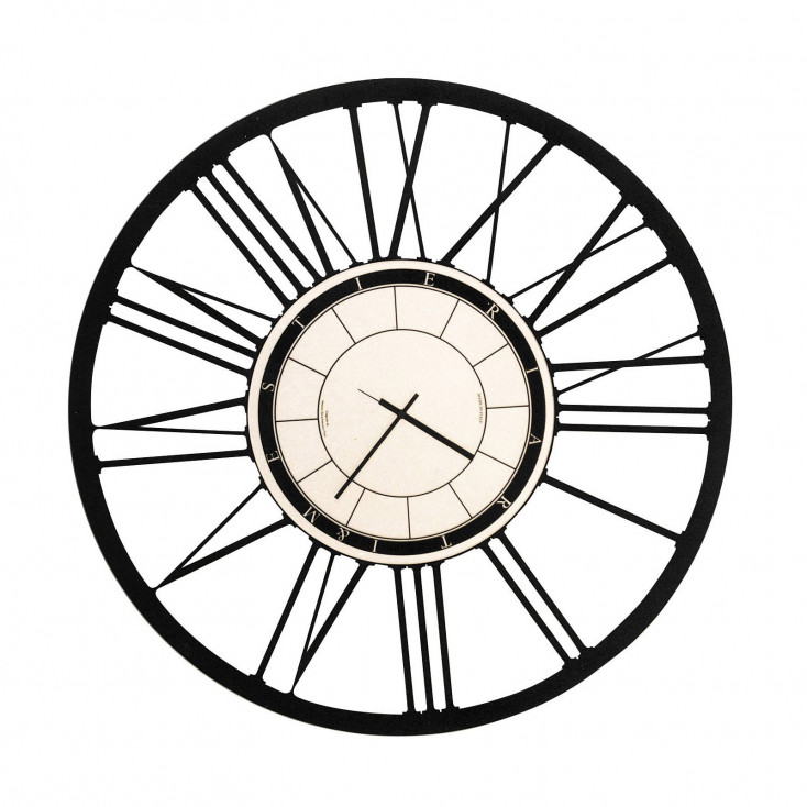 Orologio da parete in stile moderno con numeri romani in metallo