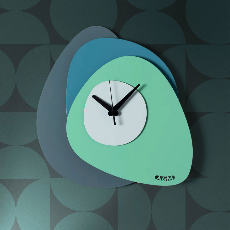 Orologio da parete design moderno geometrico in metallo multistrato
