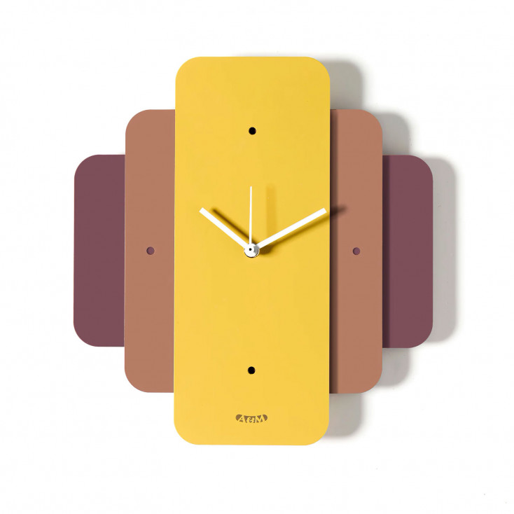 Orologio da parete moderno in metallo colorato design geometrico