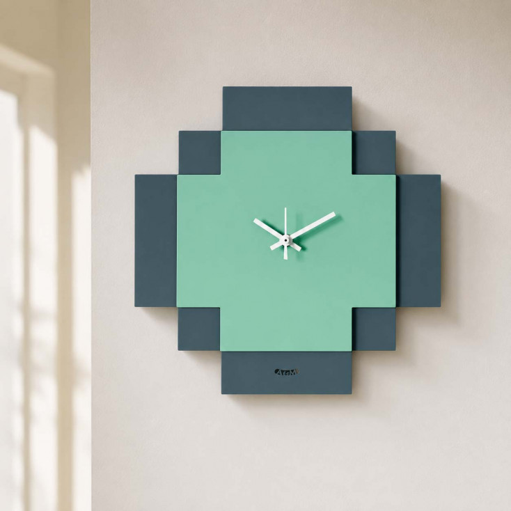 Orologio da parete quadrato moderno con design geometrico sovrapposto