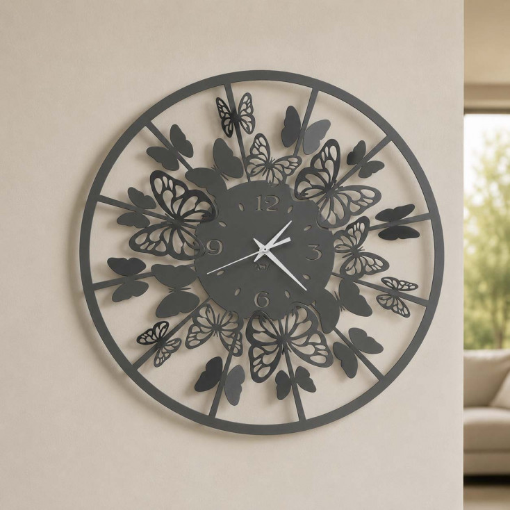 Orologio da parete rotondo piccolo in metallo dal design moderno