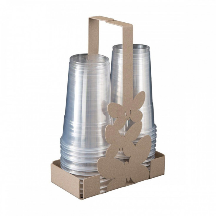 Portabicchieri in metallo per bicchieri di plastica