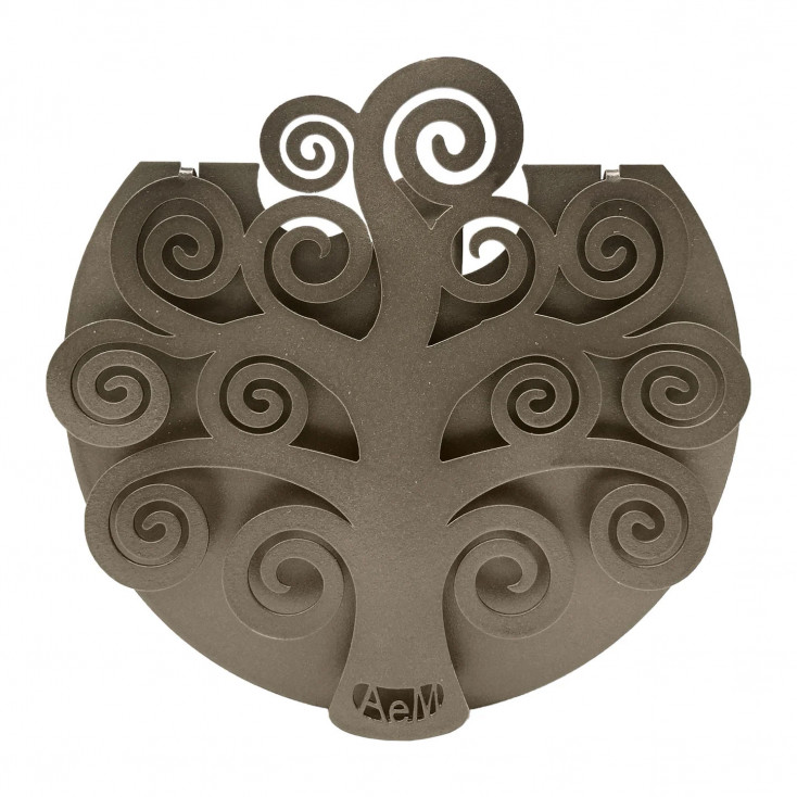 Porta umidificatore in metallo e vaschetta in ceramica di design