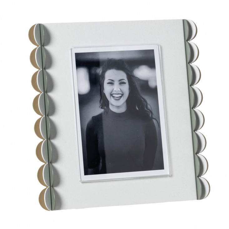 Portafoto da tavolo dal design moderno con cornice in metallo