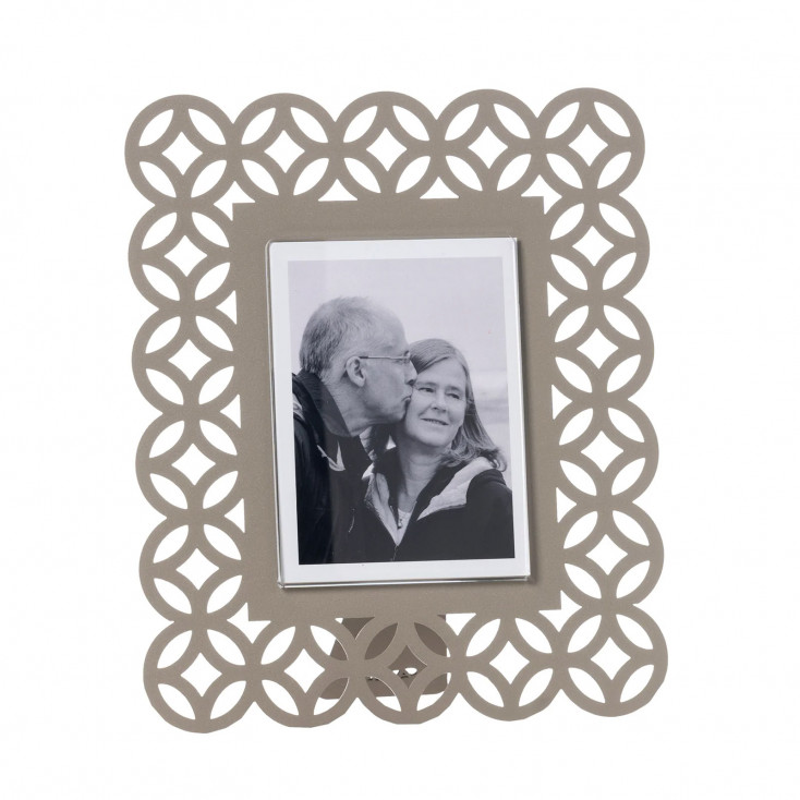 Portafoto da tavolo dal design moderno con cornice in metallo