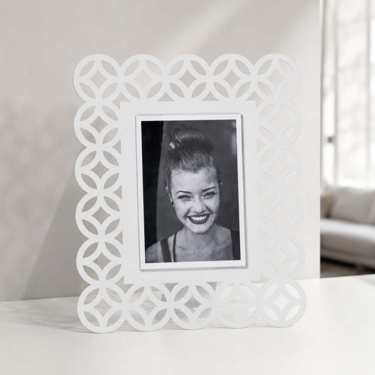 Portafoto da tavolo dal design moderno con cornice in metallo