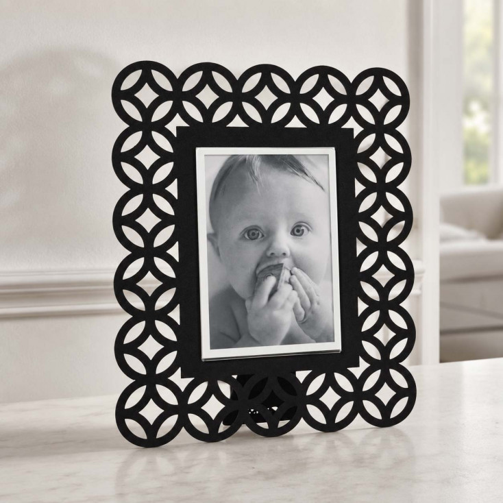 Portafoto da tavolo dal design moderno con cornice in metallo
