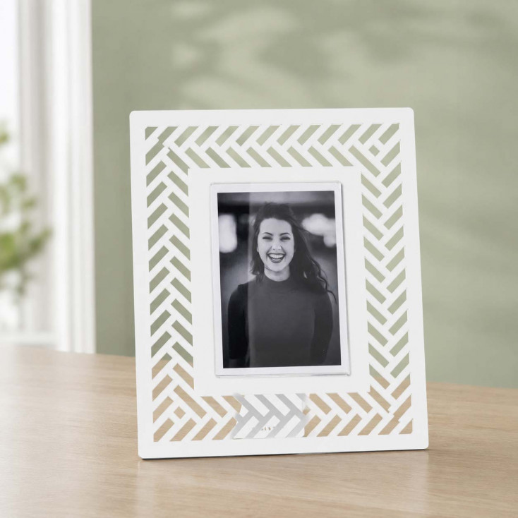 Portafoto grande da tavolo con cornice in metallo dal design moderno