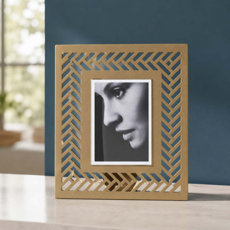 Portafoto grande da tavolo con cornice in metallo dal design moderno