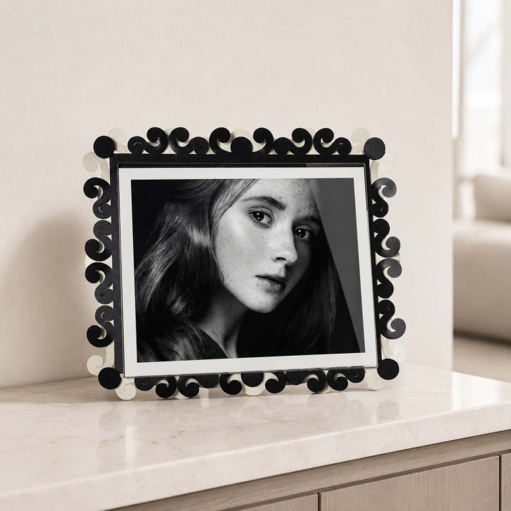 Portafoto maxi orizzontale in metallo di design
