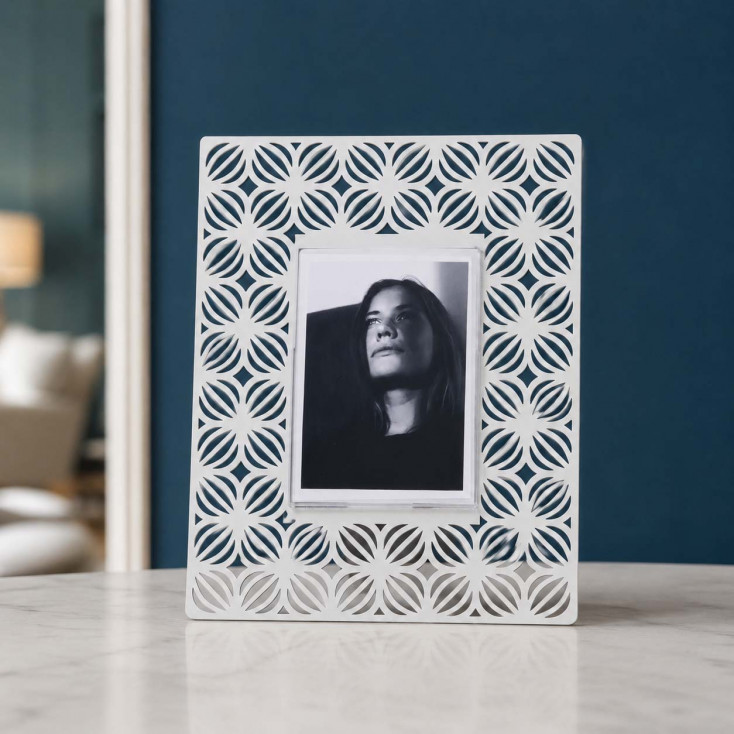 Portafoto moderno da tavolo con cornice in metallo