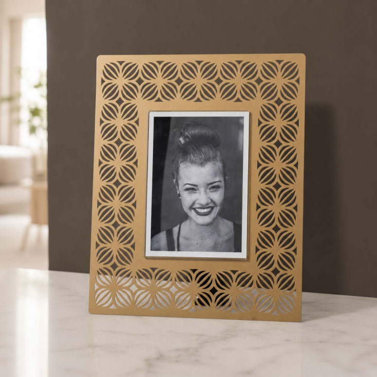 Portafoto moderno da tavolo con cornice in metallo