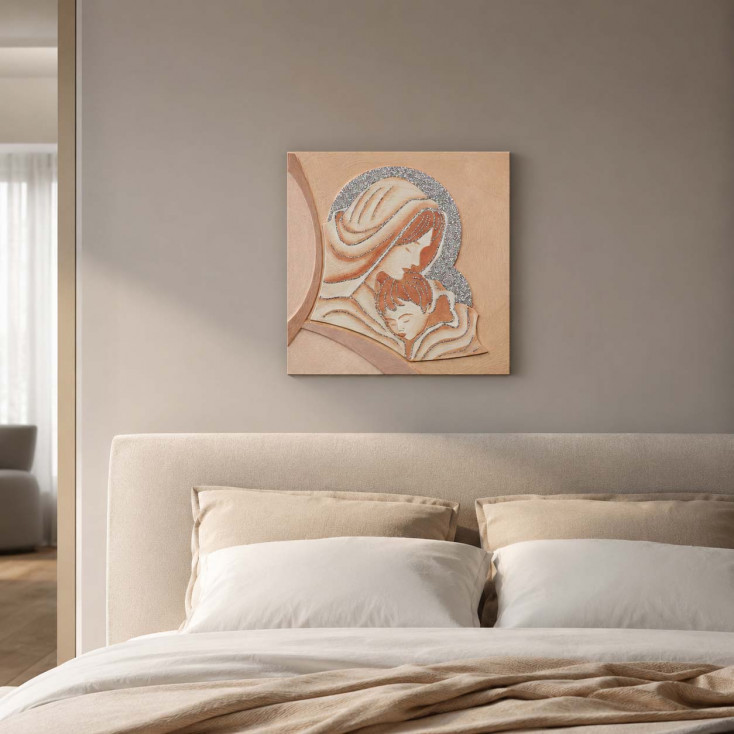 Capezzale classico quadro per camera da letto con la maternità glitterato 35x35