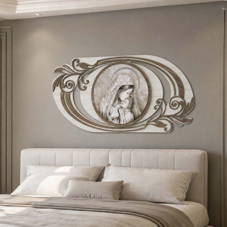 Capezzale con maternità quadro per camera da letto linee moderne 120x60
