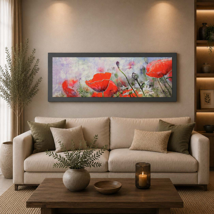 Quadro decò in legno tema paesaggio in rilievo dettagli in argento 100X50